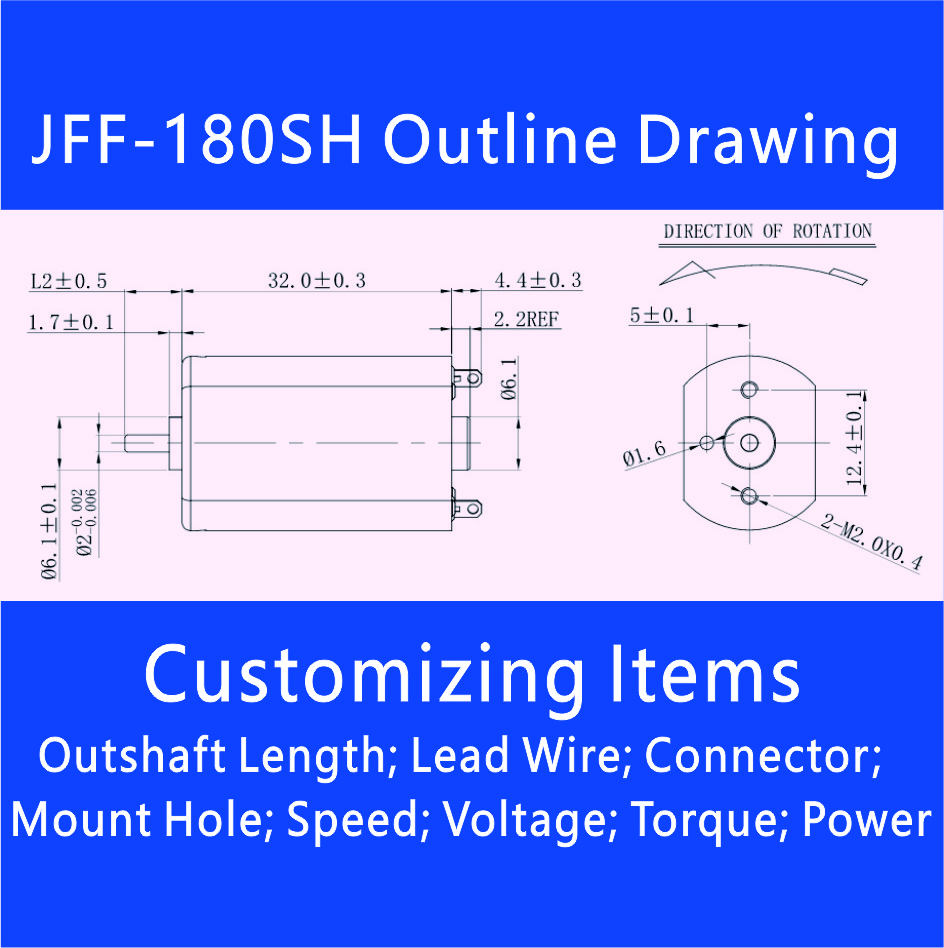 Micro Pump Motor Manufacturer JRC JFF-180SH Small Electric DC Motor FF FK 180 130 030 DC Micro Motor