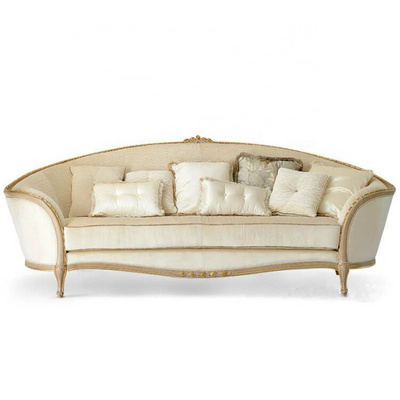 European-style French antique luxury curved wooden royal furniture sofa set golden