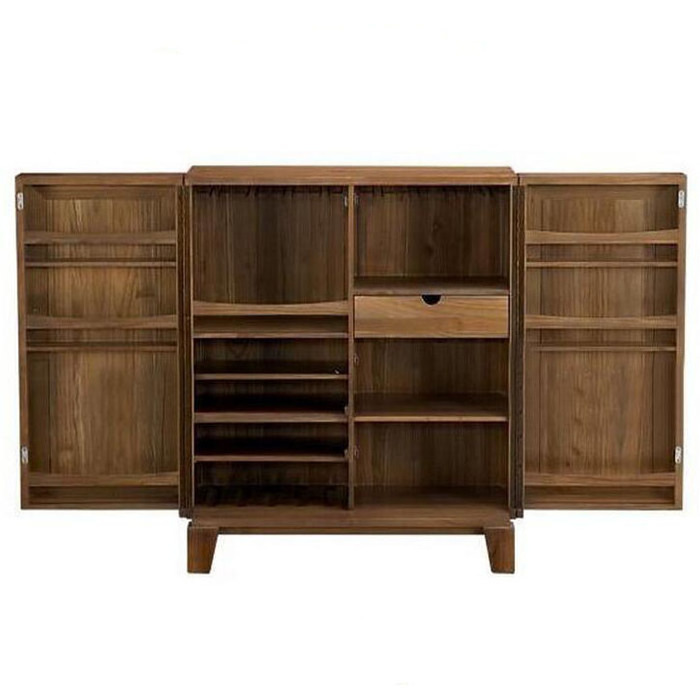 High quality public house 2 doors folding solid wood wine storage bar cabinet