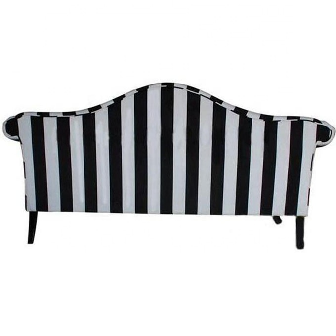 living room furniture upholstered black and white striped cloth sofa 3 seater