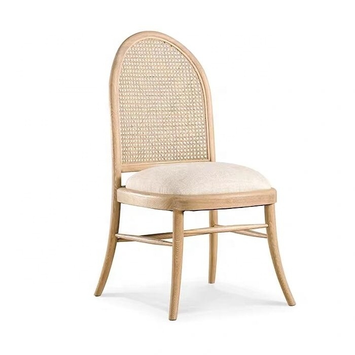 High quality Vietnam Malaysia indoor furniture solid wood cane/rattan dining chair wholesale