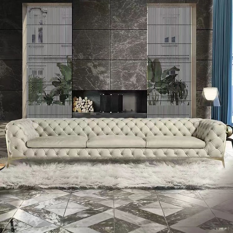 Italy living room furniture modern chesterfield sectional sofa set for home luxury