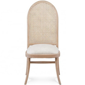 High quality Vietnam Malaysia indoor furniture solid wood cane/rattan dining chair wholesale