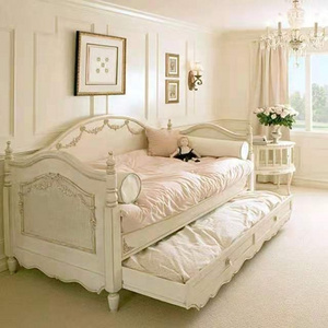 Hot selling french style solid wood antique sofa cum bed folding living room furniture