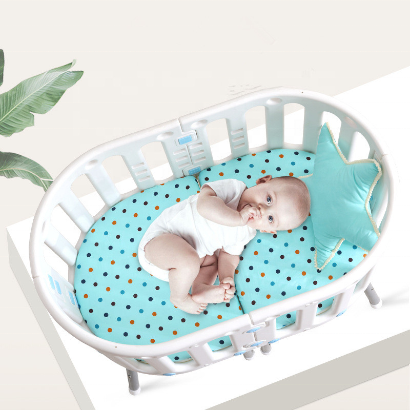 Baby Bed Folding Cradle Splicing Large Swinging Crib Cot