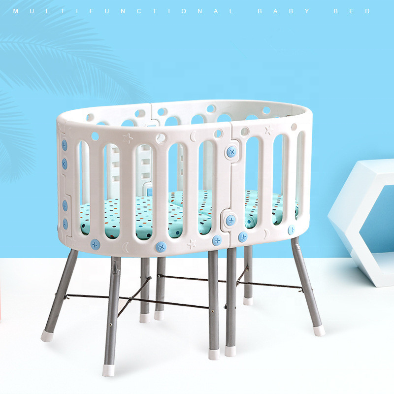 Baby Bed Folding Cradle Splicing Large Swinging Crib Cot