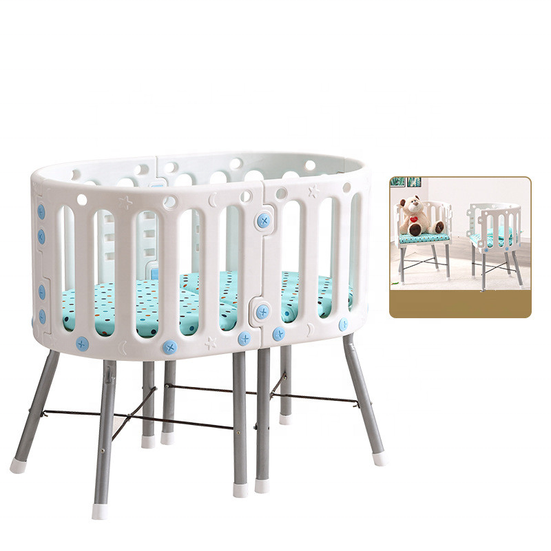 Baby Bed Folding Cradle Splicing Large Swinging Crib Cot