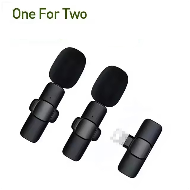 Factory wholesale Portable Wireless Stereo Lavalier Microphone Live Interview Outdoor Mini Noise Cancelling Lapel Mic