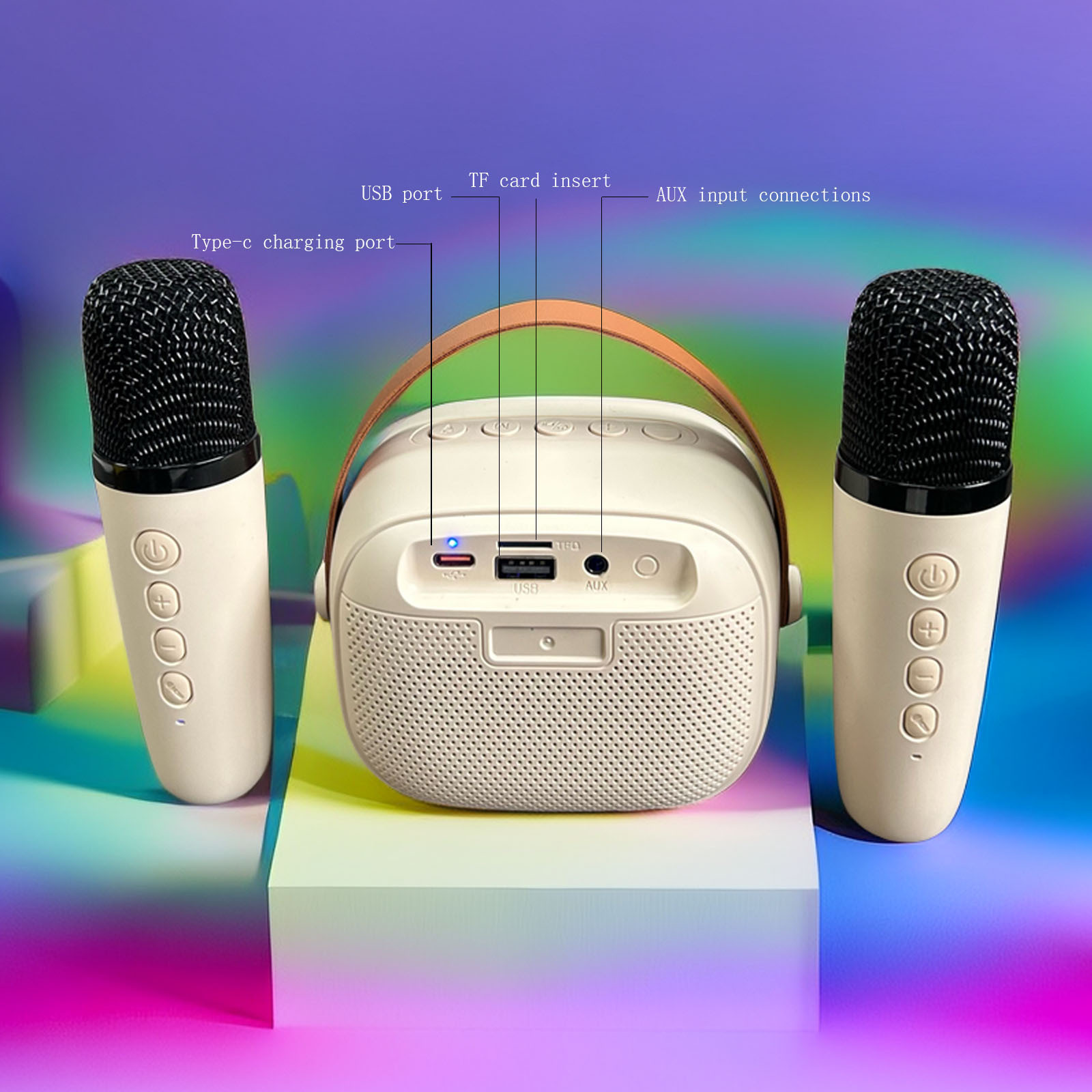 Mini Portable Karaoke Microphone Audio integrated Home singing Karaoke Machine Wireless BT Outdoor Speaker With Microphone