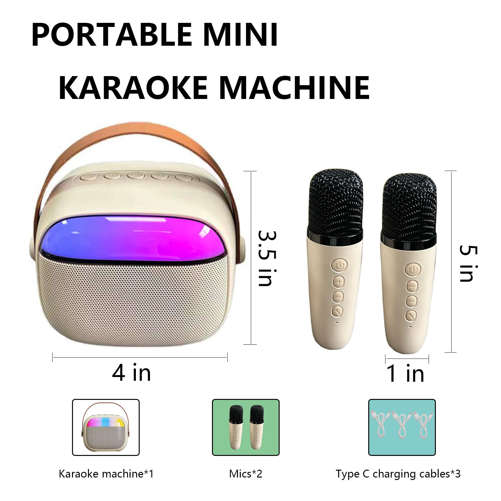 Mini Portable Karaoke Microphone Audio integrated Home singing Karaoke Machine Wireless BT Outdoor Speaker With Microphone