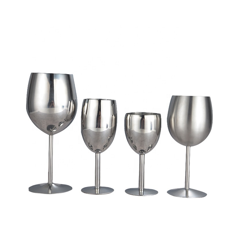 Stainless Steel Drinking Cups Wine Glass Steel Goblet