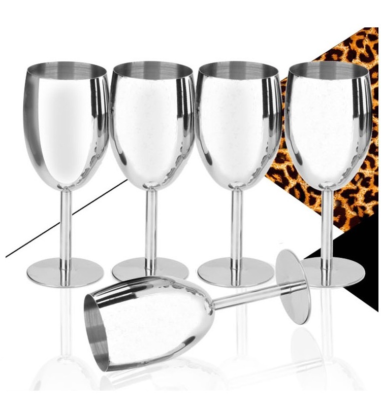 Stainless Steel Drinking Cups Wine Glass Steel Goblet