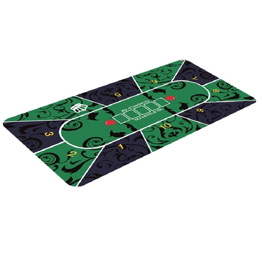 Portable Texas Poker Mat 1.2x0.6m Rubber Table Cloth Casino Poker Board Game Pad 10 seats Poker Table Mat