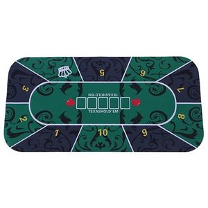 Portable Texas Poker Mat 1.2x0.6m Rubber Table Cloth Casino Poker Board Game Pad 10 seats Poker Table Mat