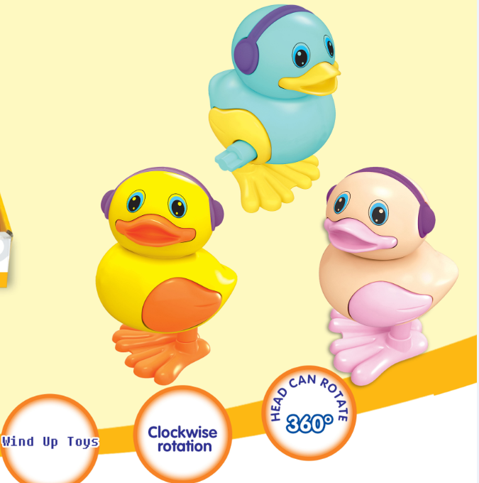 Top Sale Cute Kids Clockwork Toys Plastic Wind Up Toy Small Chicken Yellow Duck Jumping Toys For Infant Gift