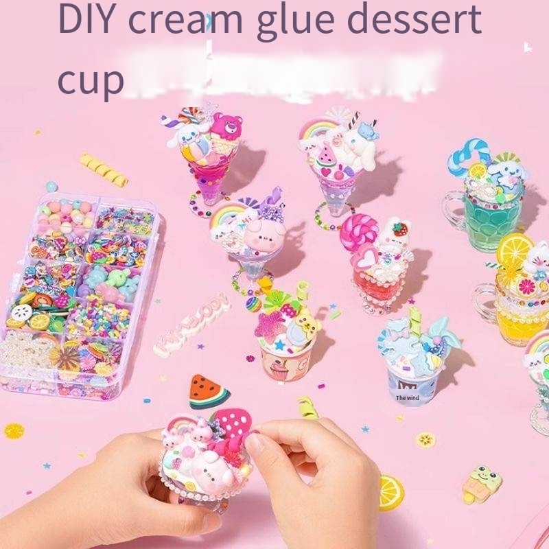 OEM Classic Toys Handmade DIY Cream Gelato Cup Material Pack Cream Glue Diy Set Simulation Dessert Ultra Light Clay Diy Kits