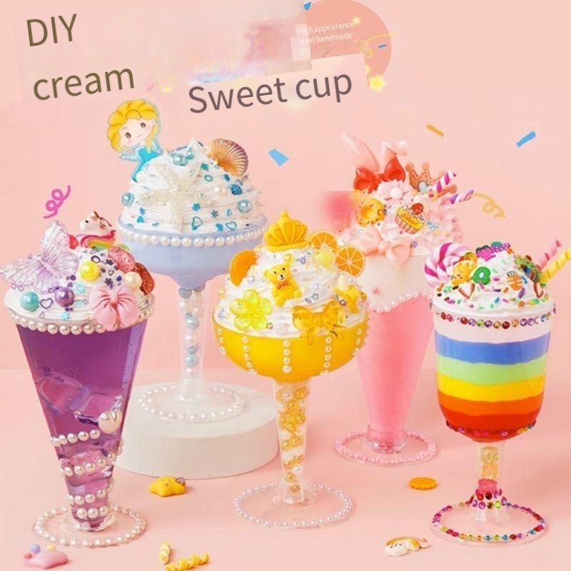 OEM Classic Toys Handmade DIY Cream Gelato Cup Material Pack Cream Glue Diy Set Simulation Dessert Ultra Light Clay Diy Kits