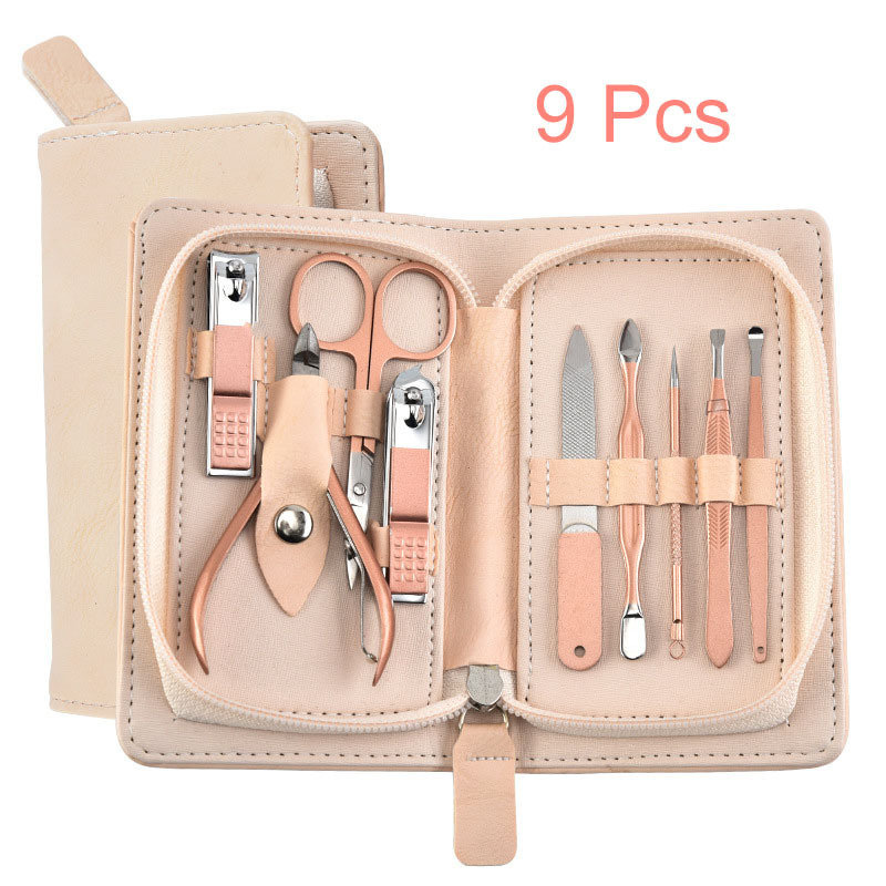 Manicure Set 4/7/9/12/15/18 Pcs Clipper Nail Art Pedicure Tool Kit Stainless Set Grooming Cute Manicure Set With Leather Case