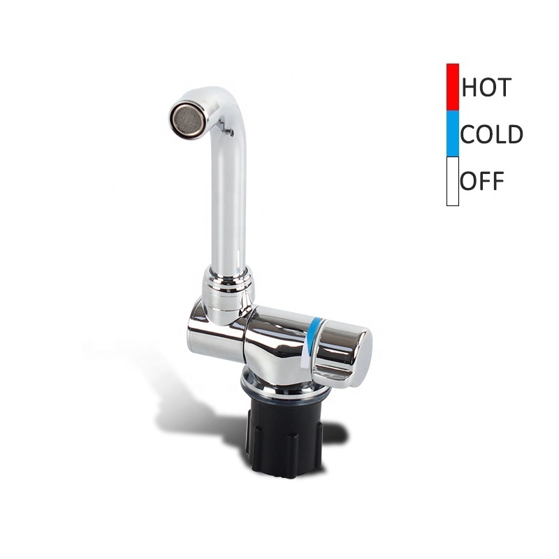 TYTXRV Modern Single-Handle RV Interior Faucet Cold Hot Water Rotatable Folding Valve Single Hole Polished Kitchen Use