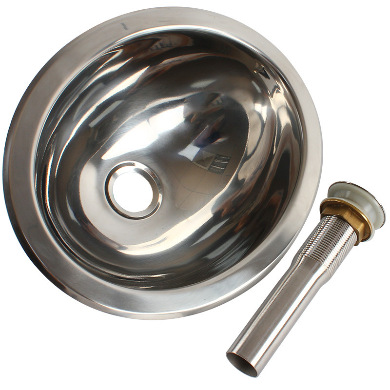 TYTXRV Polished Stainless Steel Elliptical Hand Wash Basin Sink Oval Kitchen Sink for Caravans and RVs