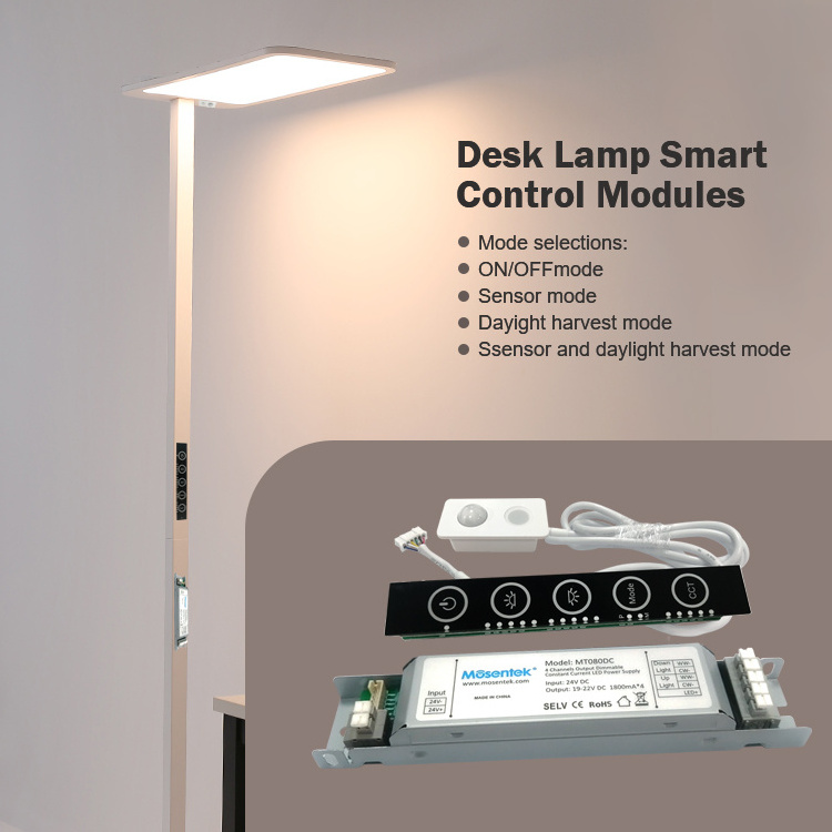 LED Floor lamp smart controller motion sensor tunable white and daylight harvesting constant illuminace touch panel control kits