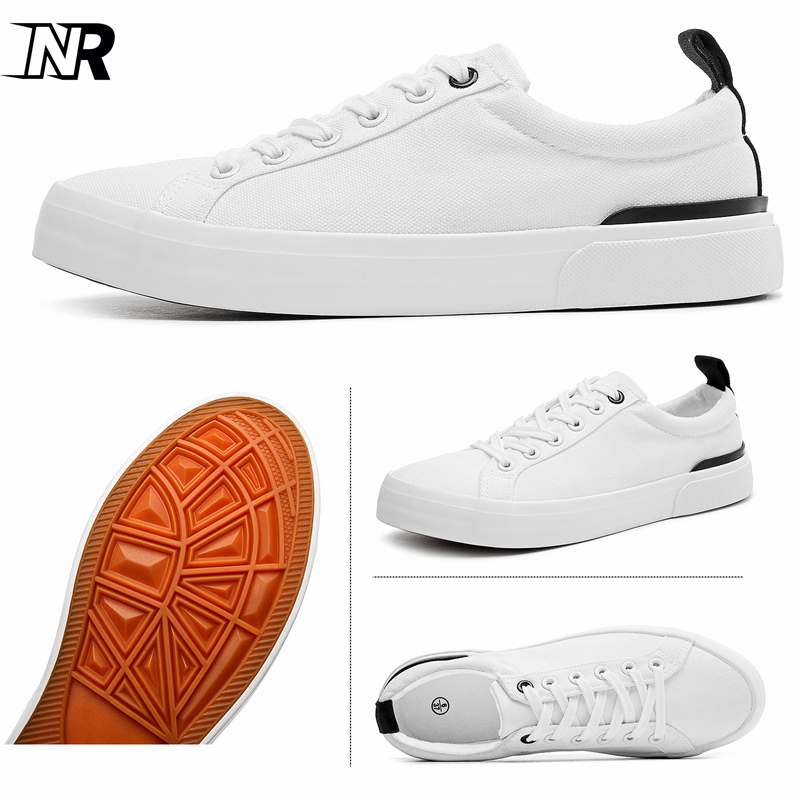 Factory Wholesale Classic Low Top Vulcanized White Sneakers Plain Blank White Walking Canvas Shoes for Women Men New Style