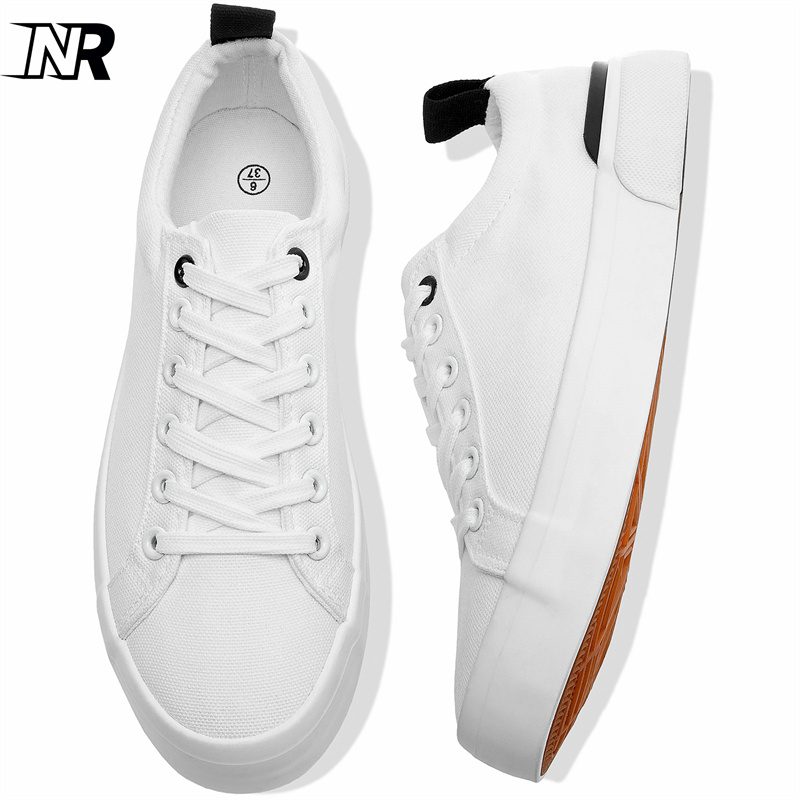 Factory Wholesale Classic Low Top Vulcanized White Sneakers Plain Blank White Walking Canvas Shoes for Women Men New Style