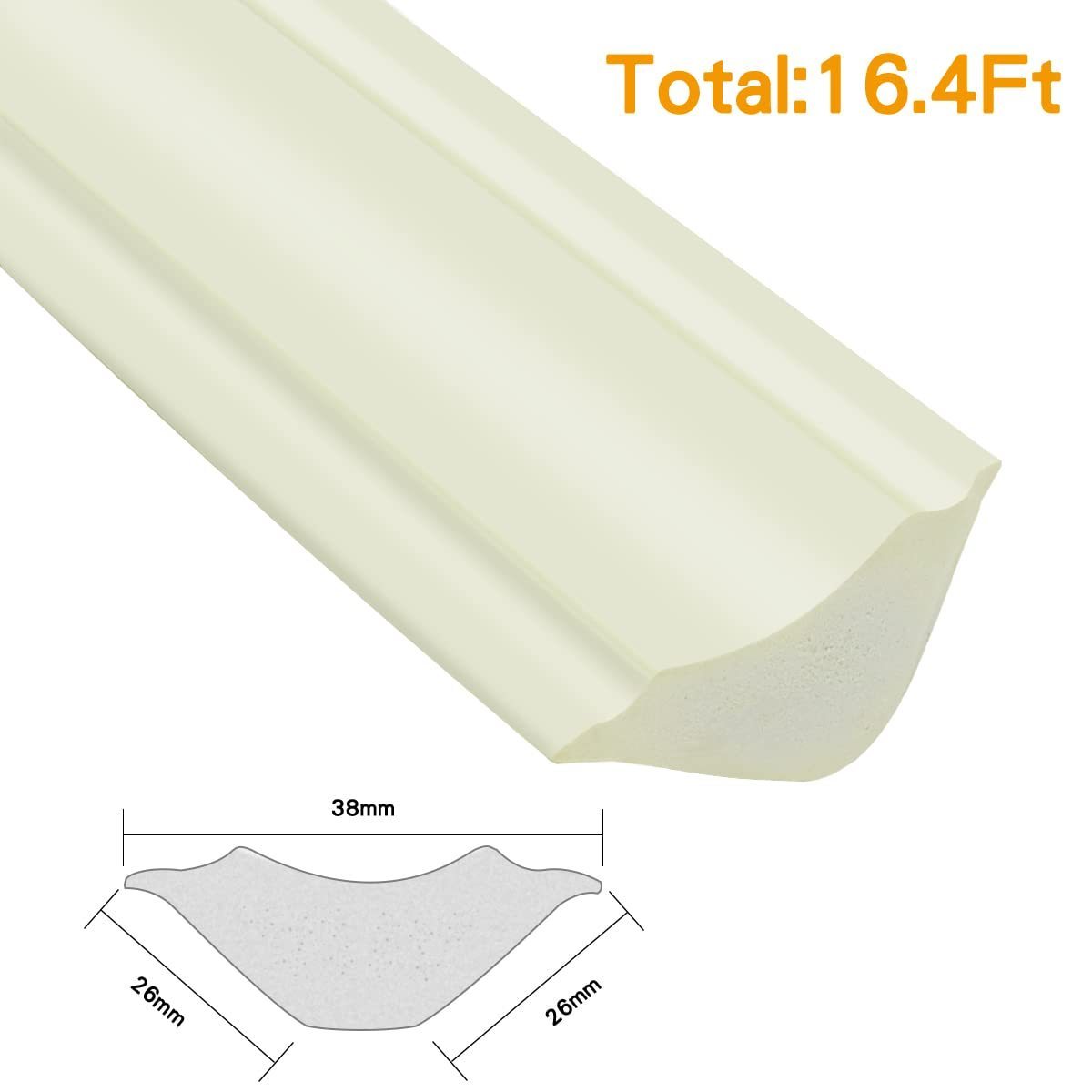 Peel and Stick Trim Molding 16.4 Feet,Ceiling Baseboard Inside Corner Trim Self-Adhesive for Wall Corner, Ceilings Edge Decor