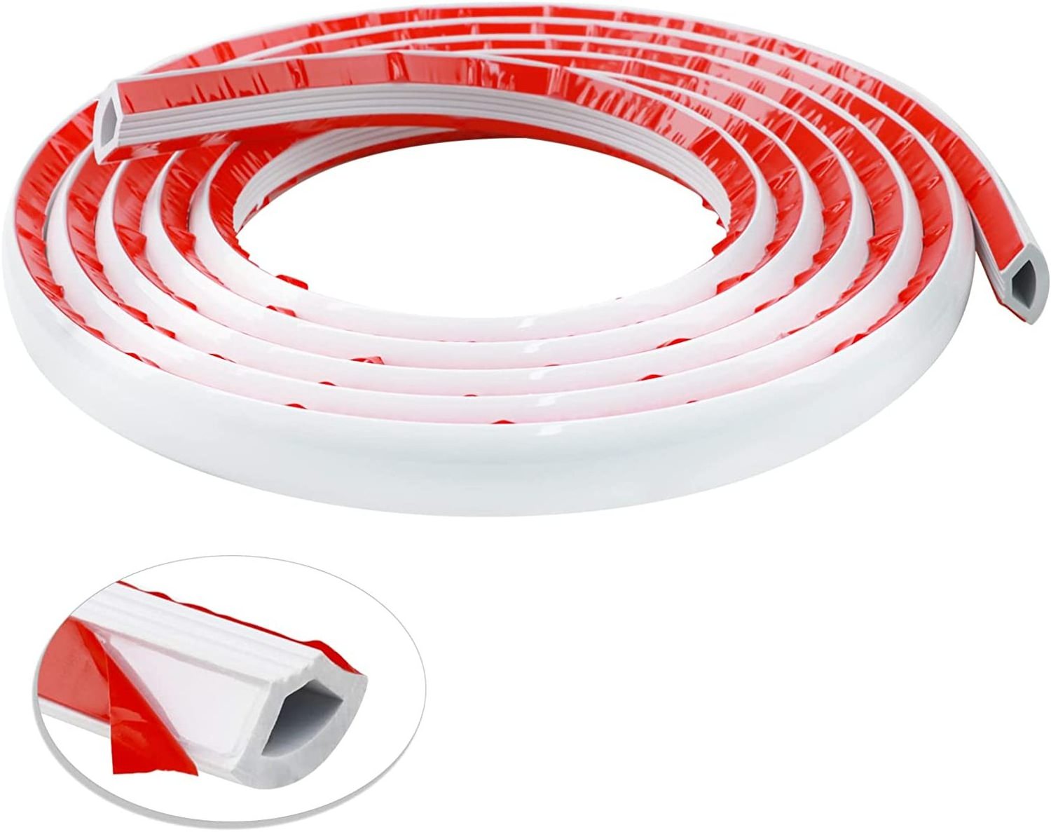 Self-Adhesive  Quarter Round Molding  16.4FT Flexible Caulk Strip for Cabinet Edge, Ceilings Edge, Wall Edge Tile Edge