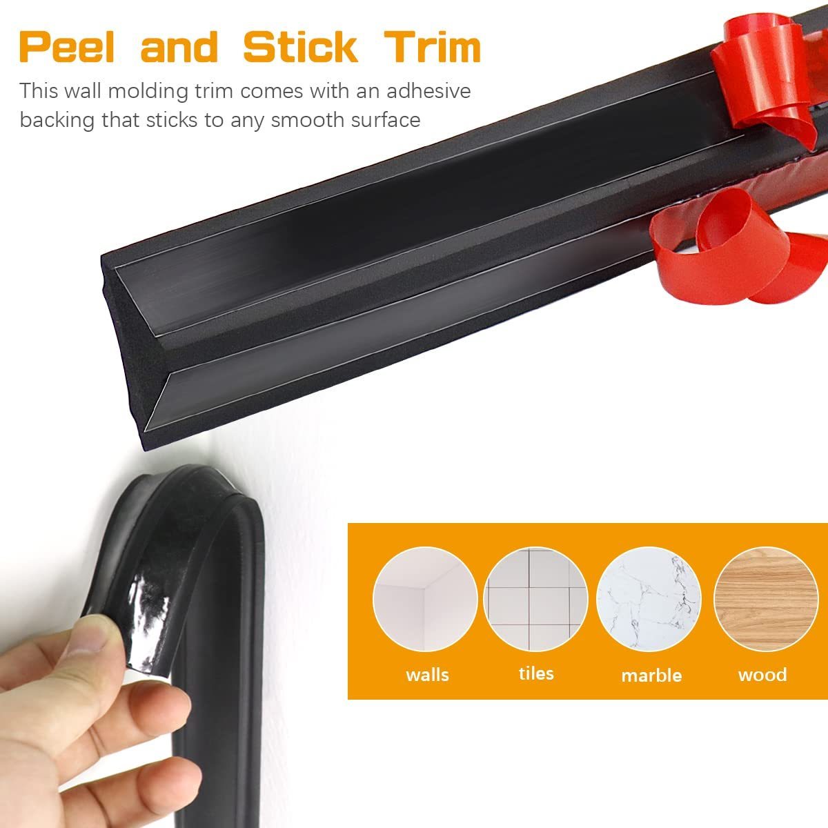 Peel and Stick Corner Molding Trim Self-Adhesive Inside Trim Flexible Strips Tile Edge Trim for Home Decor