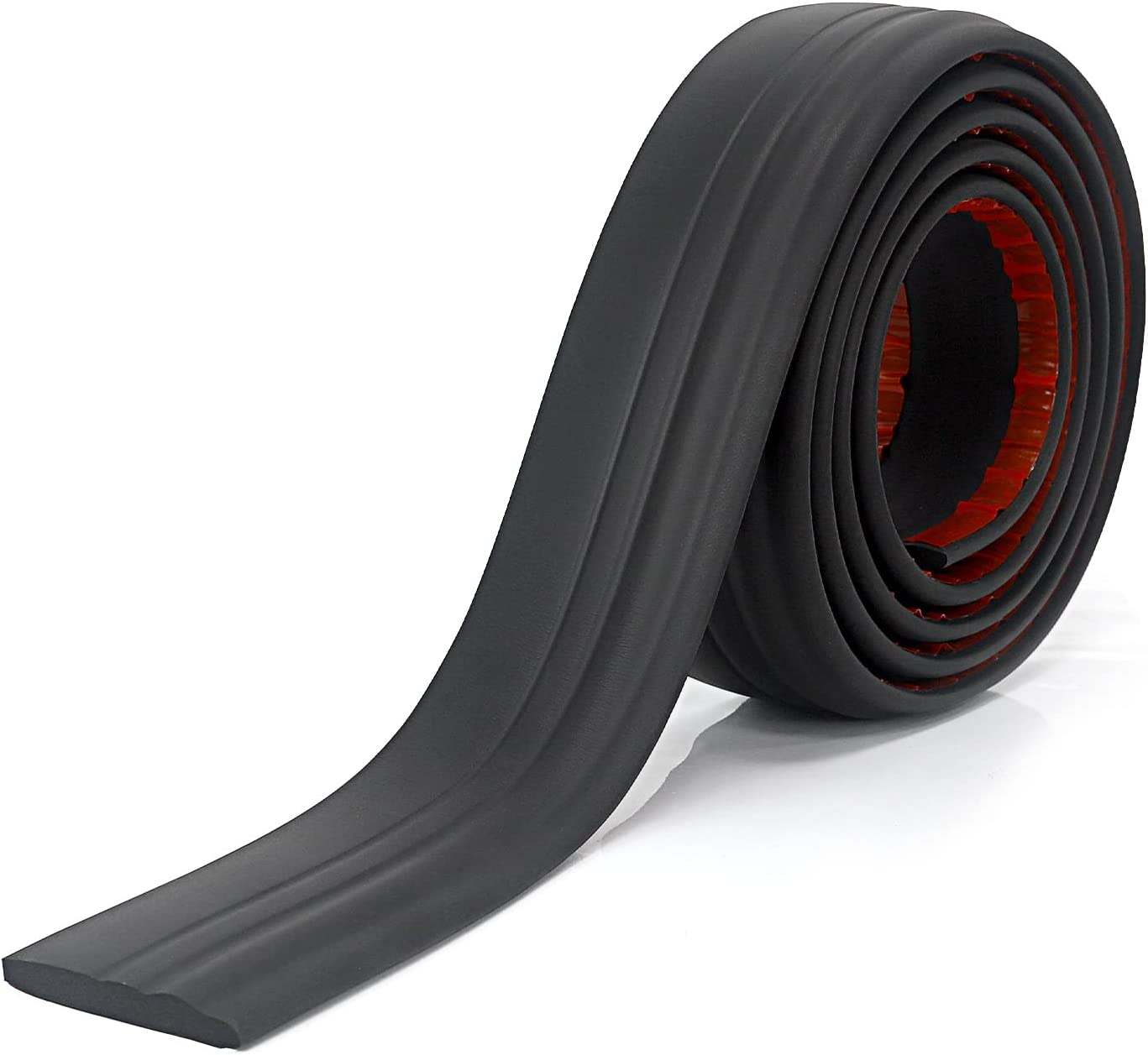 Black Rubber Trim Molding Flexible Wall Base Moulding, Peel and Stick Baseboard & Skirting Molding Trim