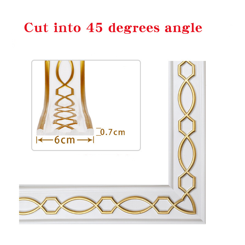 Flexible PVC Moulding Trim Self Adhesive Strips TV Background Molding Wall Trim for/Frame/Mirror/Home Furniture Decoration