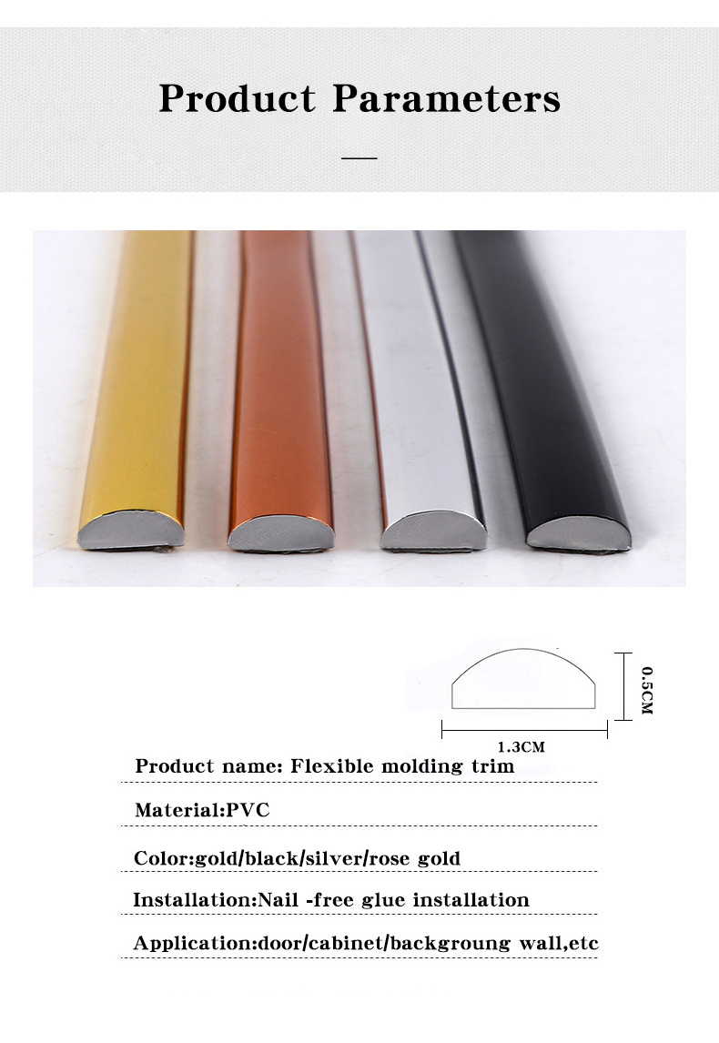 Customizable Flexible Molding Trim Self Adhesive Peel and Stick Tile Trim Waterproof Caulk Strip Molding Trim for Tile Edge