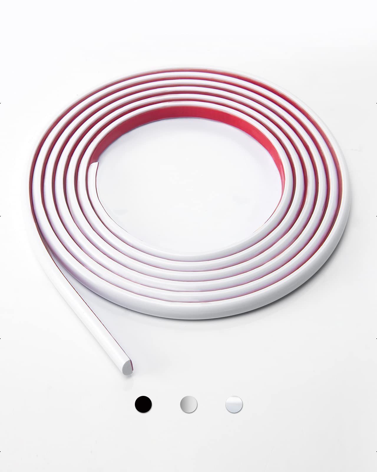 10 Feet Peel and Stick Wall Molding Trim, Flexible Trim Moulding Self Adhesive Semicircle Sealing Strip for Backsplash Tile Edge