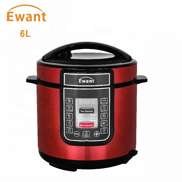 Ewant 6L 2023 High Quality Kitchen Appliance Aluminum Inner Pot Electric Pressure Cooker With Push-Button