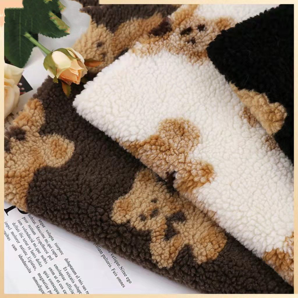 2023 Teddy  bear lamb wool jacquard garment blanket diy fabric lamb velvet sherpa fabrics in stock