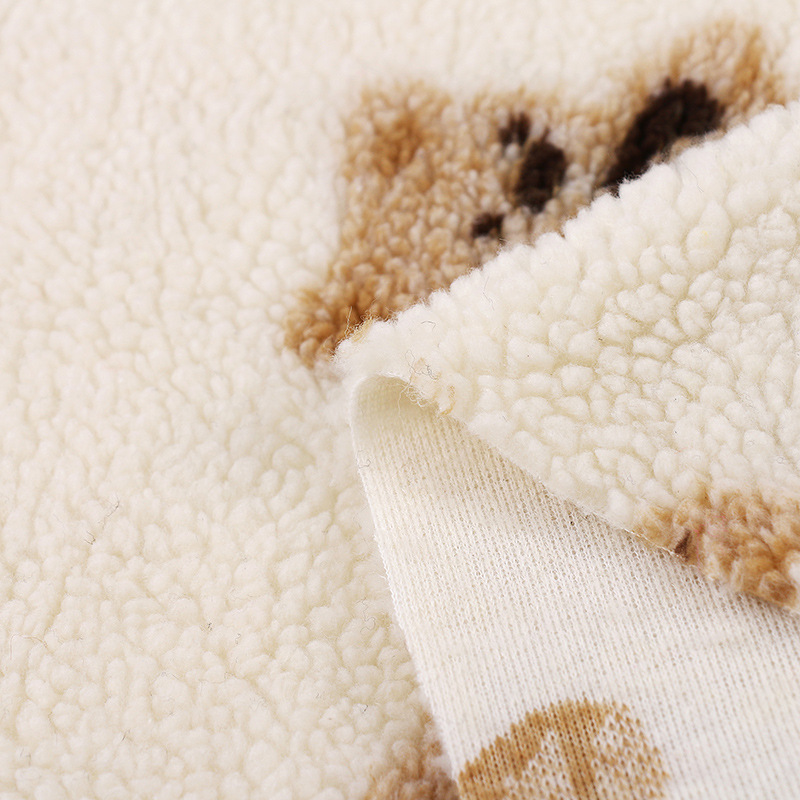 2023 Teddy  bear lamb wool jacquard garment blanket diy fabric lamb velvet sherpa fabrics in stock