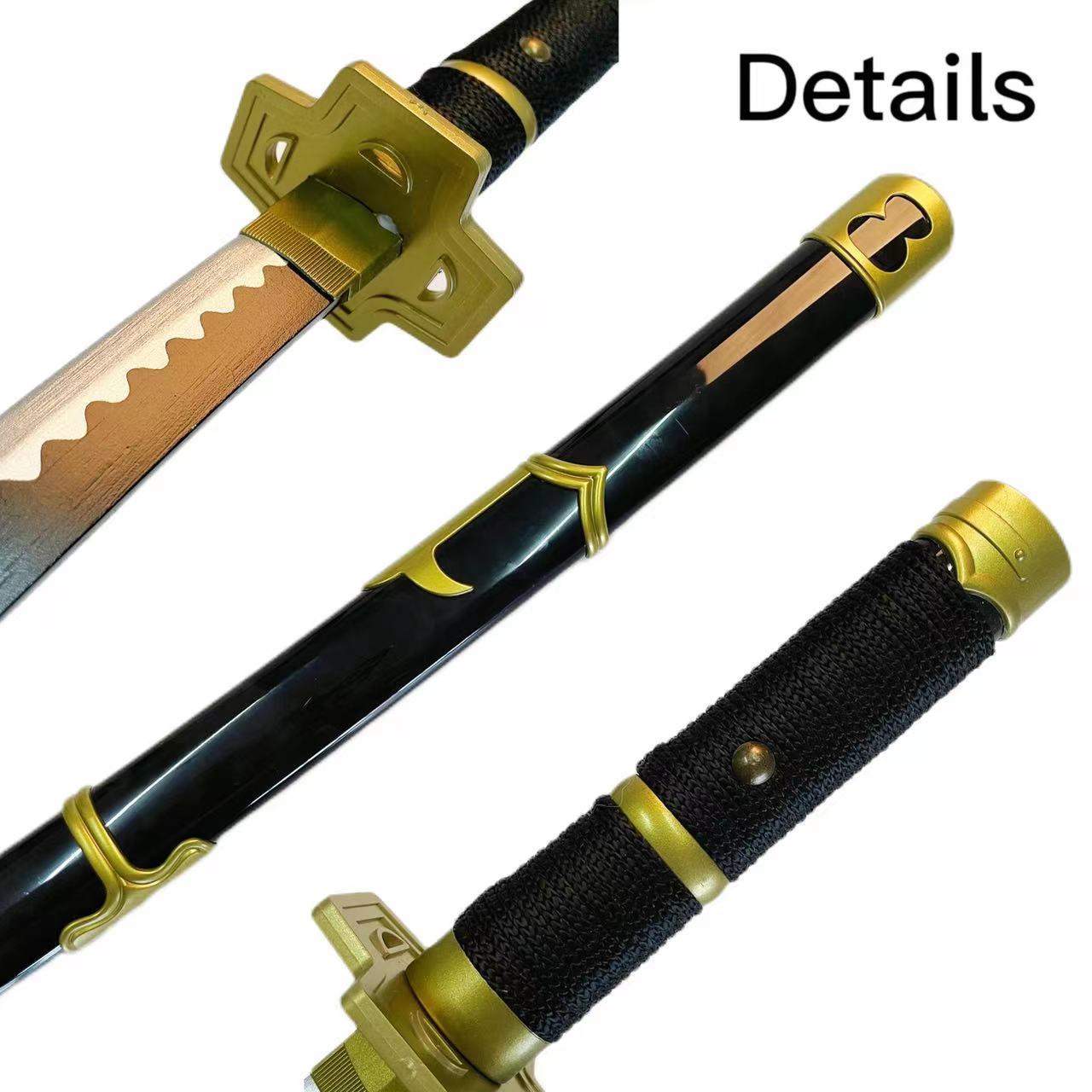 Sword Katana Demon Slayer Sword Tanjiro Black Knife Autumn Water Wooden Bamboo Sword