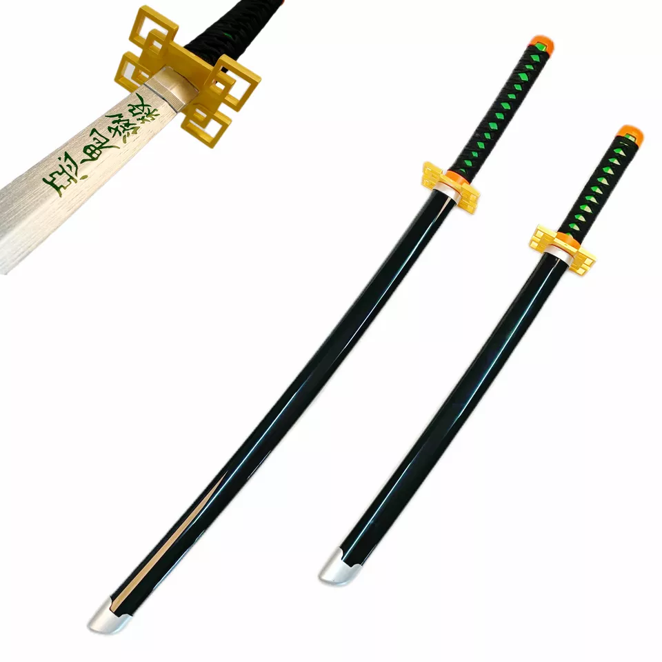 Tokitou Muichirou Popular Style Anime Cosplay Swords Katana Toy  Weapons Real Wooden Craft Decoration Kids Ninja Samurai Sword