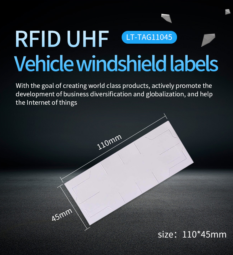 anti demolition anti tearing printable rewritable rfid uhf windshield label sticker tag for car vehicle management