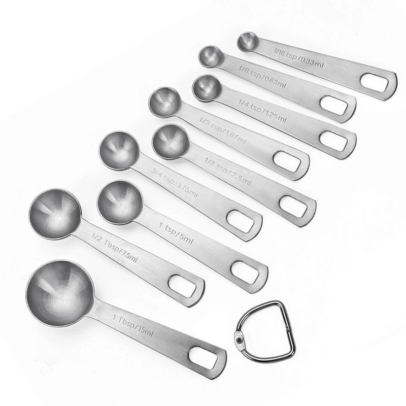 Food grade stainless steel 9-piece mini teaspoon coffee spoon measuring spoon