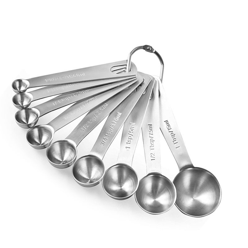 Food grade stainless steel 9-piece mini teaspoon coffee spoon measuring spoon