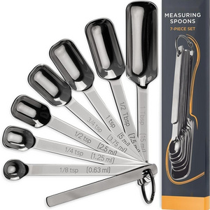 Measuring Spoon 7 pcs set kitchen metal tool Stainless Steel Oval Measuring Cup Set at wholesale price