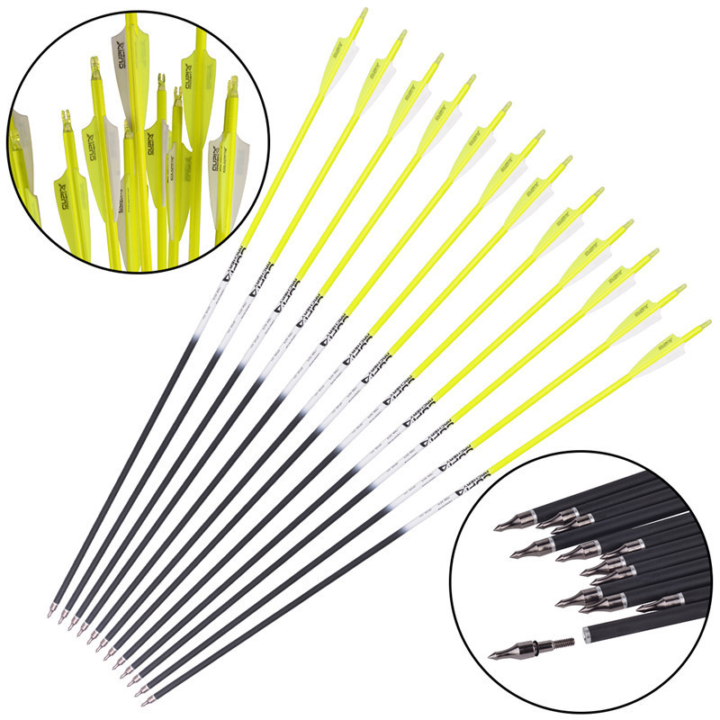 Wholesale Professional compound bow arrow lightweight carbon fiber arrows for compound bows