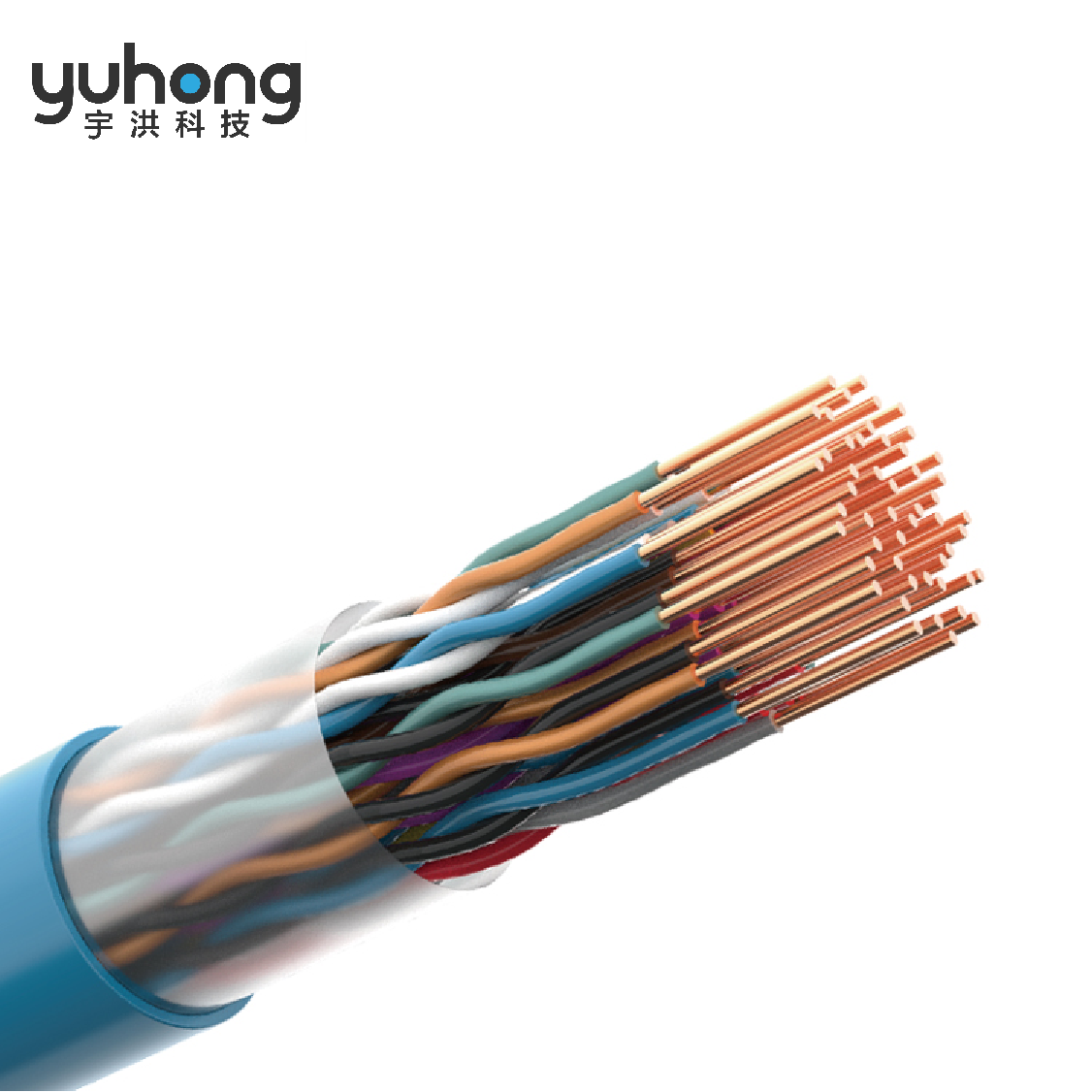 YUHONG jelly filled HYV HYA HSYV twisted Communication armoured Multi pair Telephone Cable color code Cat3 Indoor Phone Cable