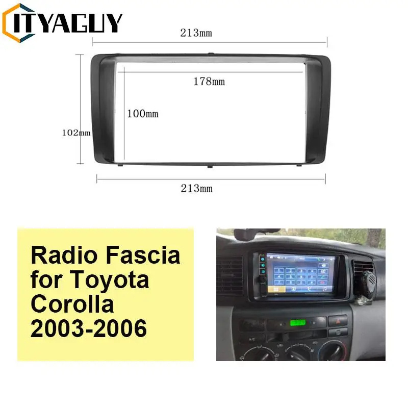 2 Din Car Stereo Radio Audio DVD CD Fascia Plate Panel Frame Dashboard Replacement for Toyota Corolla 2003 2004 2005 2006