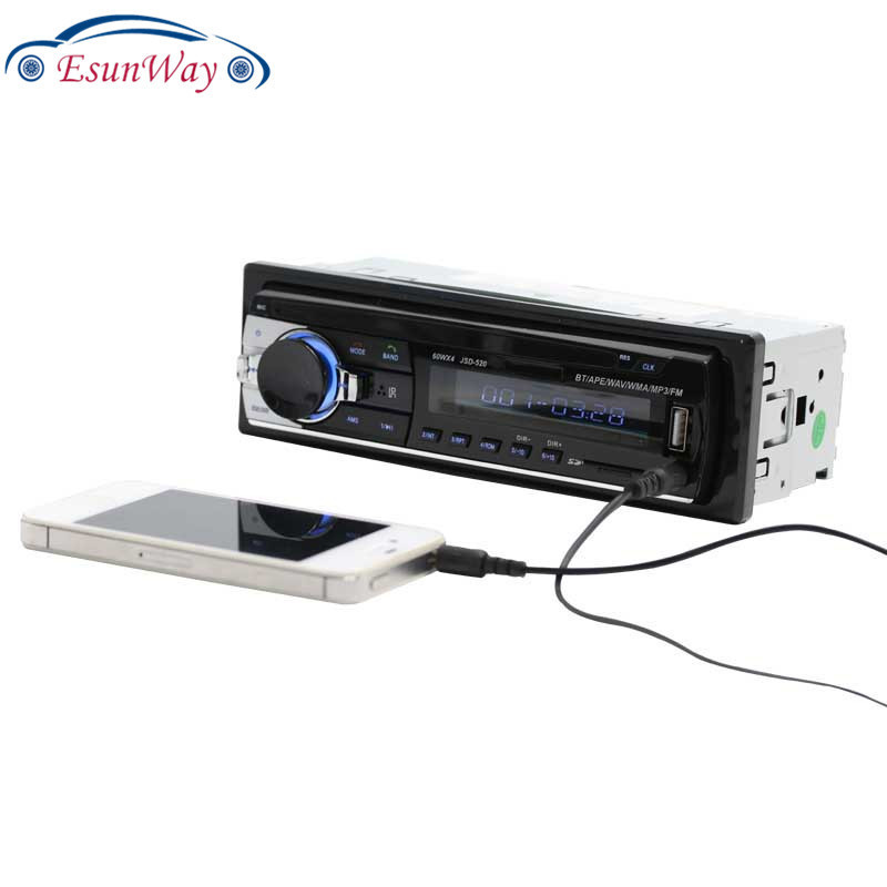 EsunWay 520 1Din 12V Car Radio Stereo Player  Phone AUX-IN MP3 FM/USB/1 Din/Remote Control Car Audio Player