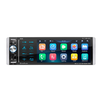 Universal 1 DIN Car Radio 5.1 Inch IPS Car MP5 Player HD Touch Screen Bluetooth Radio, Support Mirror Link, Camera, Carplay