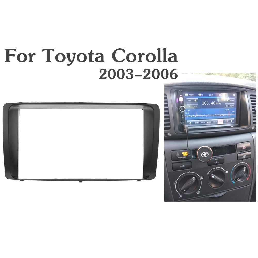 2 Din Car Stereo Radio Audio DVD CD Fascia Plate Panel Frame Dashboard Replacement for Toyota Corolla 2003 2004 2005 2006