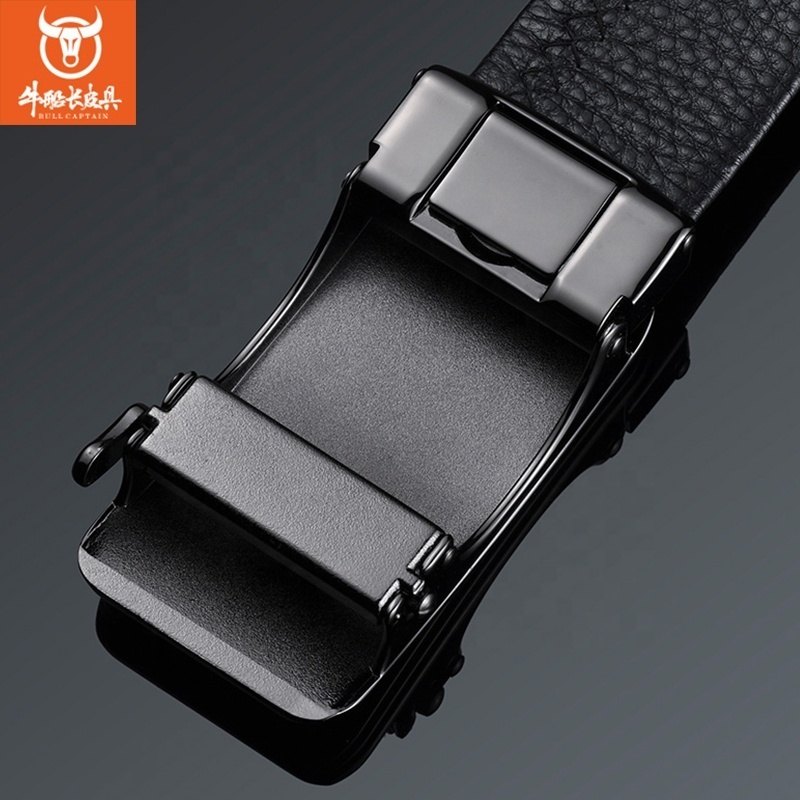 BULLCAPTAIN Men's Belt Strap with Automatic Buckle Fashion Designer, Trendy Men's Leather Cow Hide Supplier Genuine Leather Belt